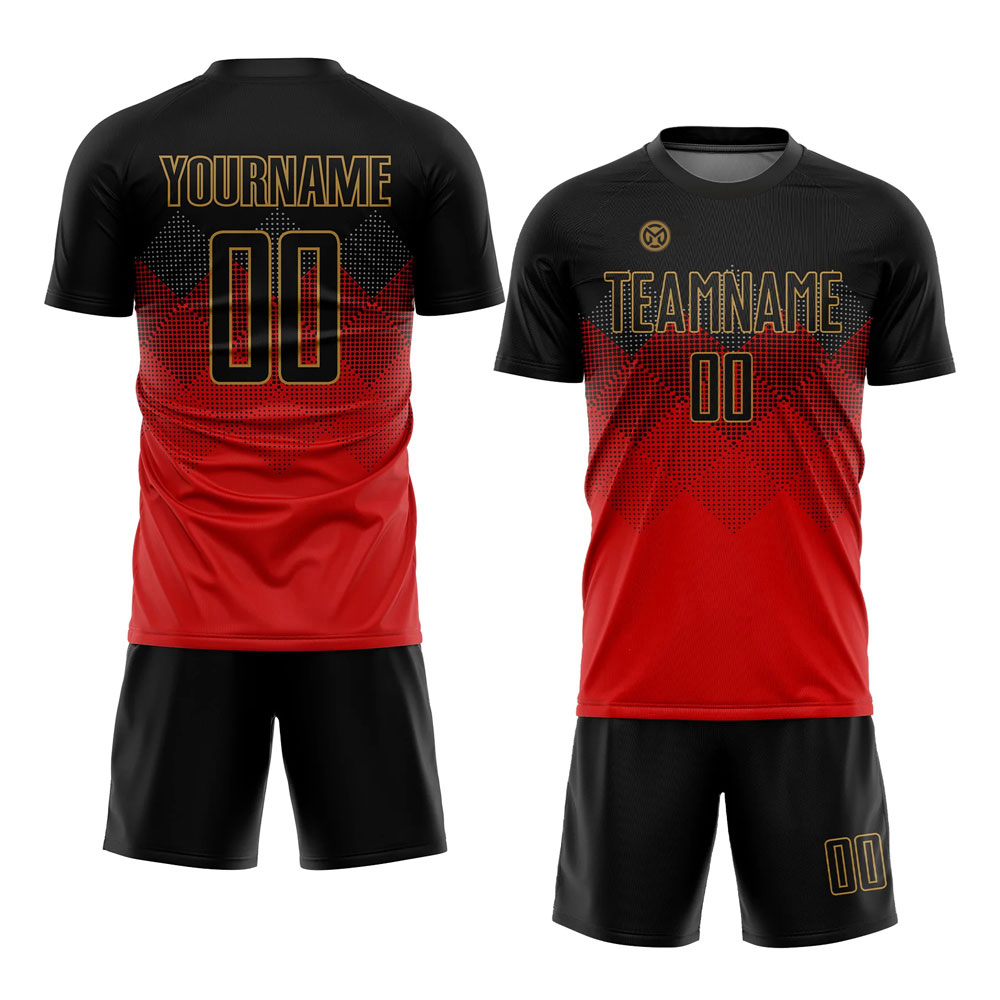 New Design Customized 100% Polyester Soccer Uniforms