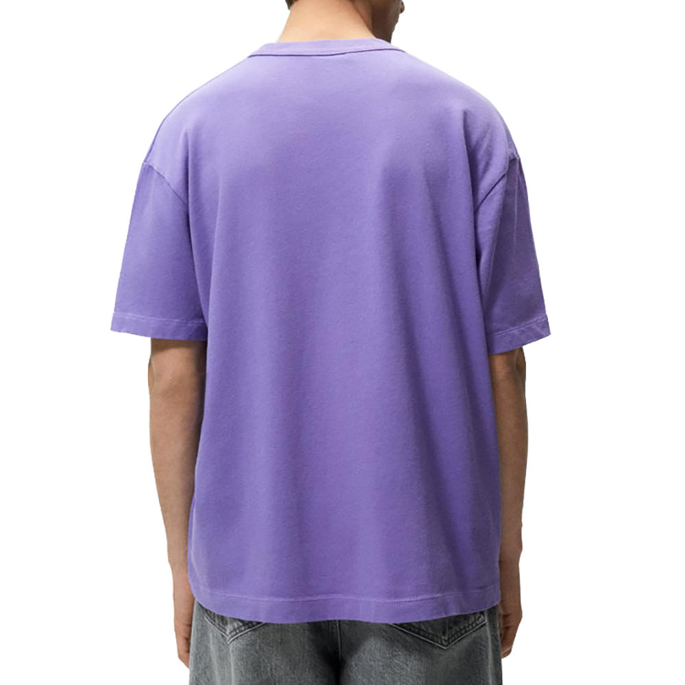 100%Cotton Contrast Print Knit Graphic Oversize t-shirt for Men