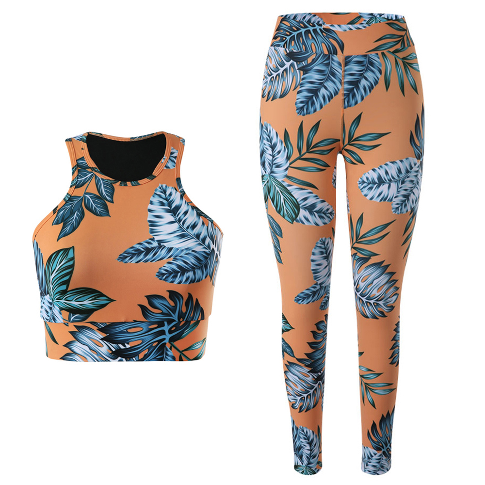 High Quality Women Gym Running Print Tie Dye Yoga Set